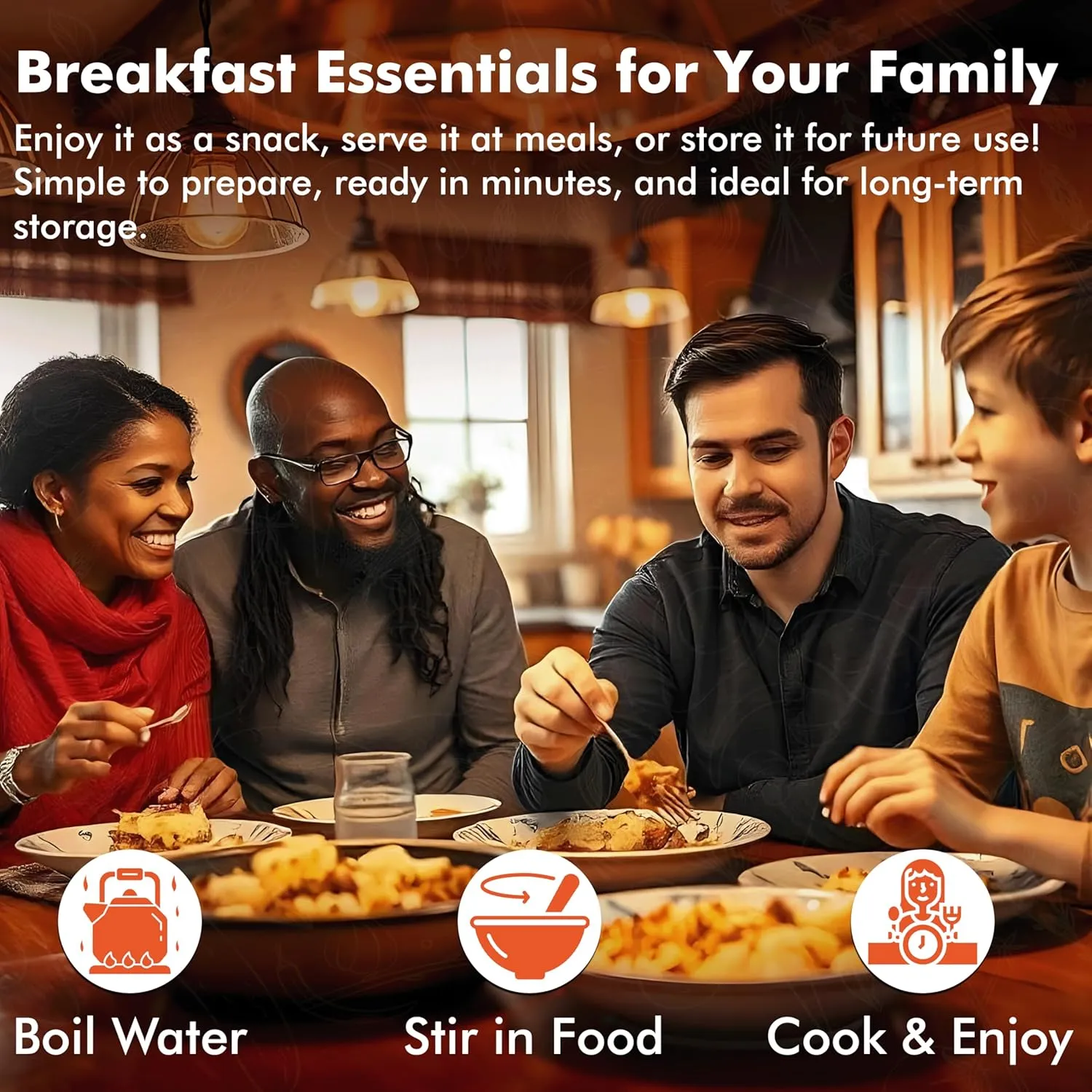 Numanna Triple Family Pack with Meat Bucket 438 Servings Made In USA 25  Year Shelf Life 31,741 Calories Per Bucket Easy to Prepare Emergency Survival Family Food Kit Long Term Meal & Food Supplies