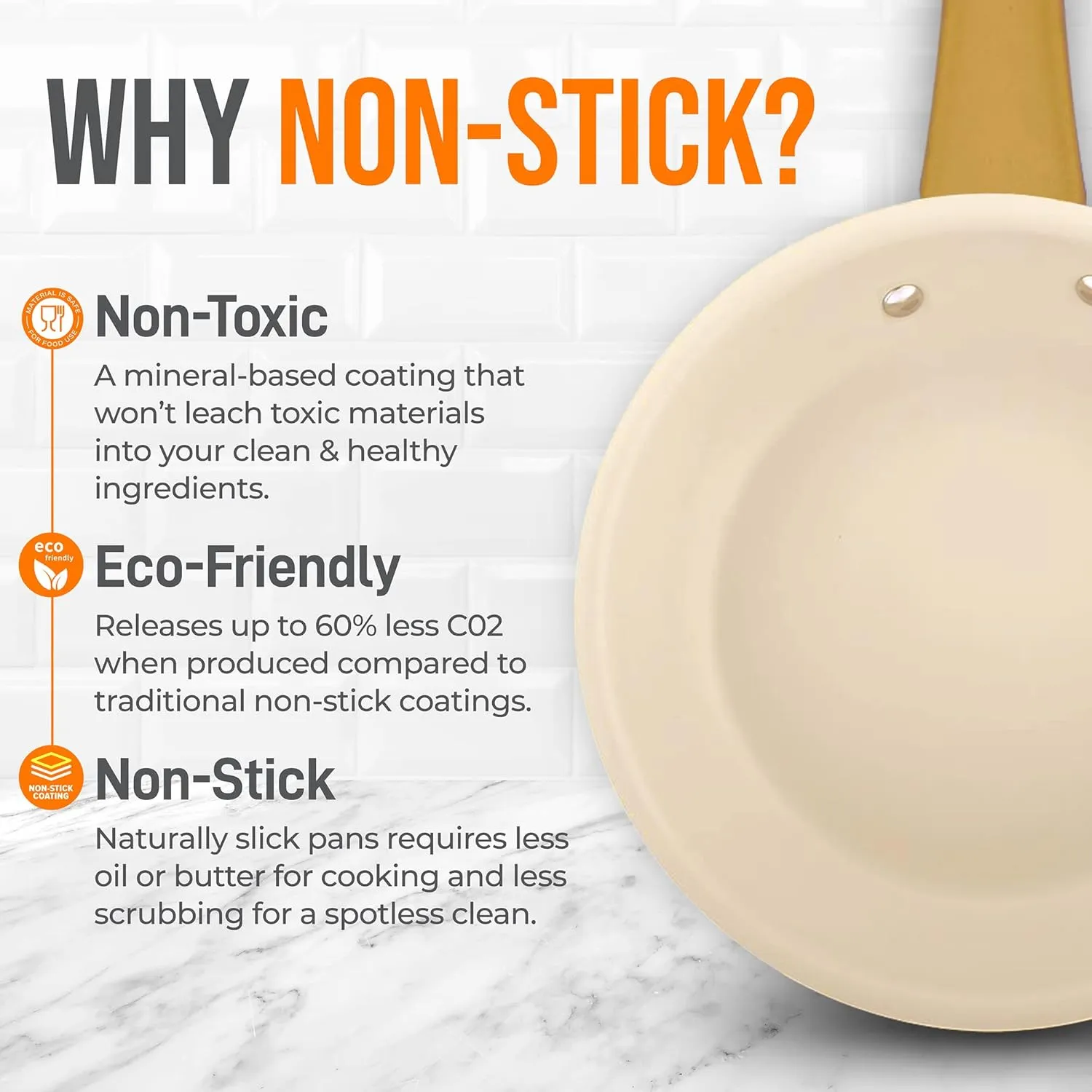 NutriChef 8” Small Fry Pan - Professional Home Cookware Small Skillet Nonstick Frying Pan with Golden Titanium Coated Silicone Handle, Ceramic Coating, Stain-Resistant And Easy To Clean
