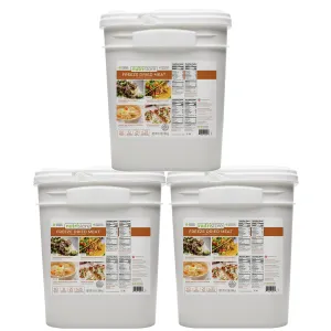 Nutristore Emergency Buckets Meat 3-Pack | Premium Freeze-Dried Meats | 25-Year Shelf Life | Made in USA | Emergency Survival Food Supply | 180 Large Servings (Meat - 3 Pack)