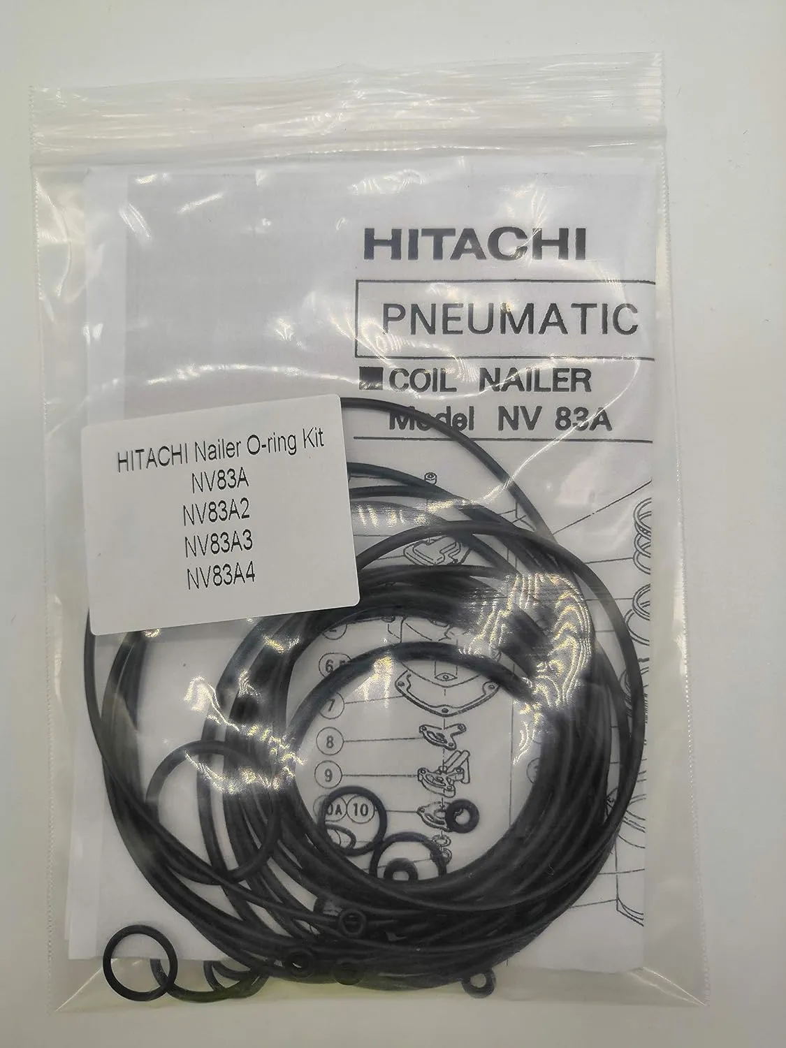 O-RING REBUILD KIT FOR HITACHI NV83A NV83A2 NV83A3 NV83A4 3-1/4" FULL HEAD FRAMING COIL NAILER GUN WITH TRIGGER O-RINGS