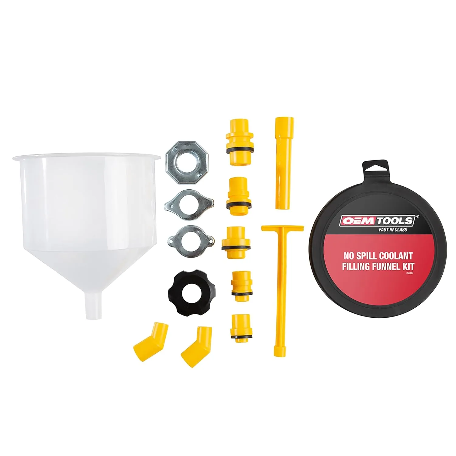 OEMTOOLS No-Spill Coolant Funnel Kit, 15 Piece Fluid and Oil Funnel Set, Allows Access To Hard-To-Reach Radiators