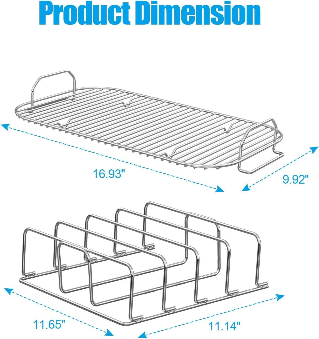 OG951 Rib Rack and Smoke Rack for Ninja Woodfire OG800 OG850 OG900 Series, Replacement for XSKRSTRKXL XSKRACKXL - 304 Stainless Steels