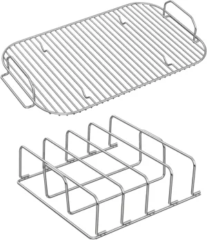 OG951 Rib Rack and Smoke Rack for Ninja Woodfire OG800 OG850 OG900 Series, Replacement for XSKRSTRKXL XSKRACKXL - 304 Stainless Steels