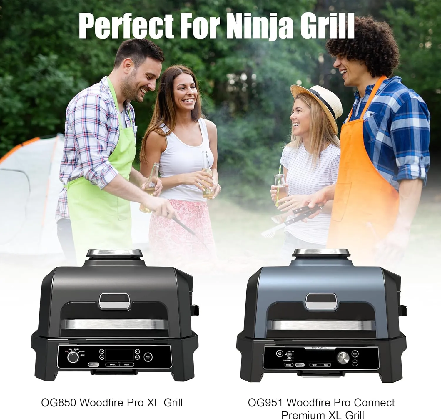 OG951 Rib Rack and Smoke Rack for Ninja Woodfire OG800 OG850 OG900 Series, Replacement for XSKRSTRKXL XSKRACKXL - 304 Stainless Steels