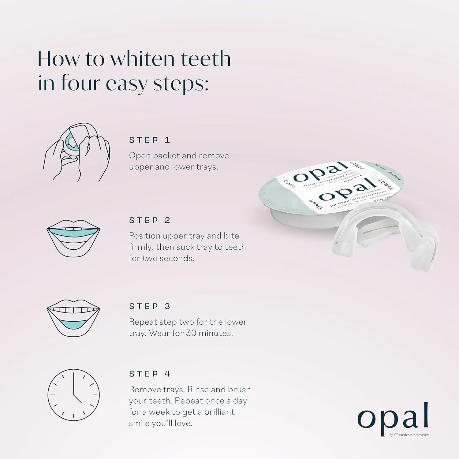 Opalescence Opal Go - Prefilled Teeth Whitening Trays - Gentle - (7 Treatments) - Hydrogen Peroxide - Cool Mint - Made by Ultradent. Op-Tr-Gent-5526-1