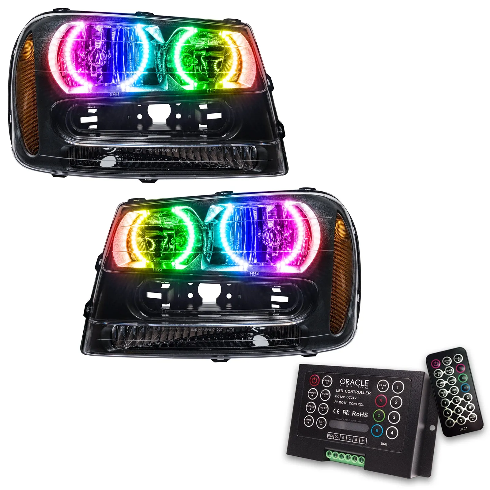 ORACLE Lighting 2002-2009 Chevrolet TrailBlazer Pre-Assembled Halo Headlights