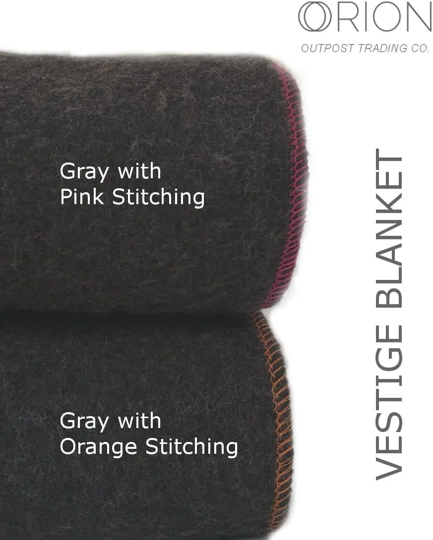 Orion Outpost Trading Co. Vestige Military Wool Blanket, 4.5 lbs, 66 x 84 (Gray/Orange)