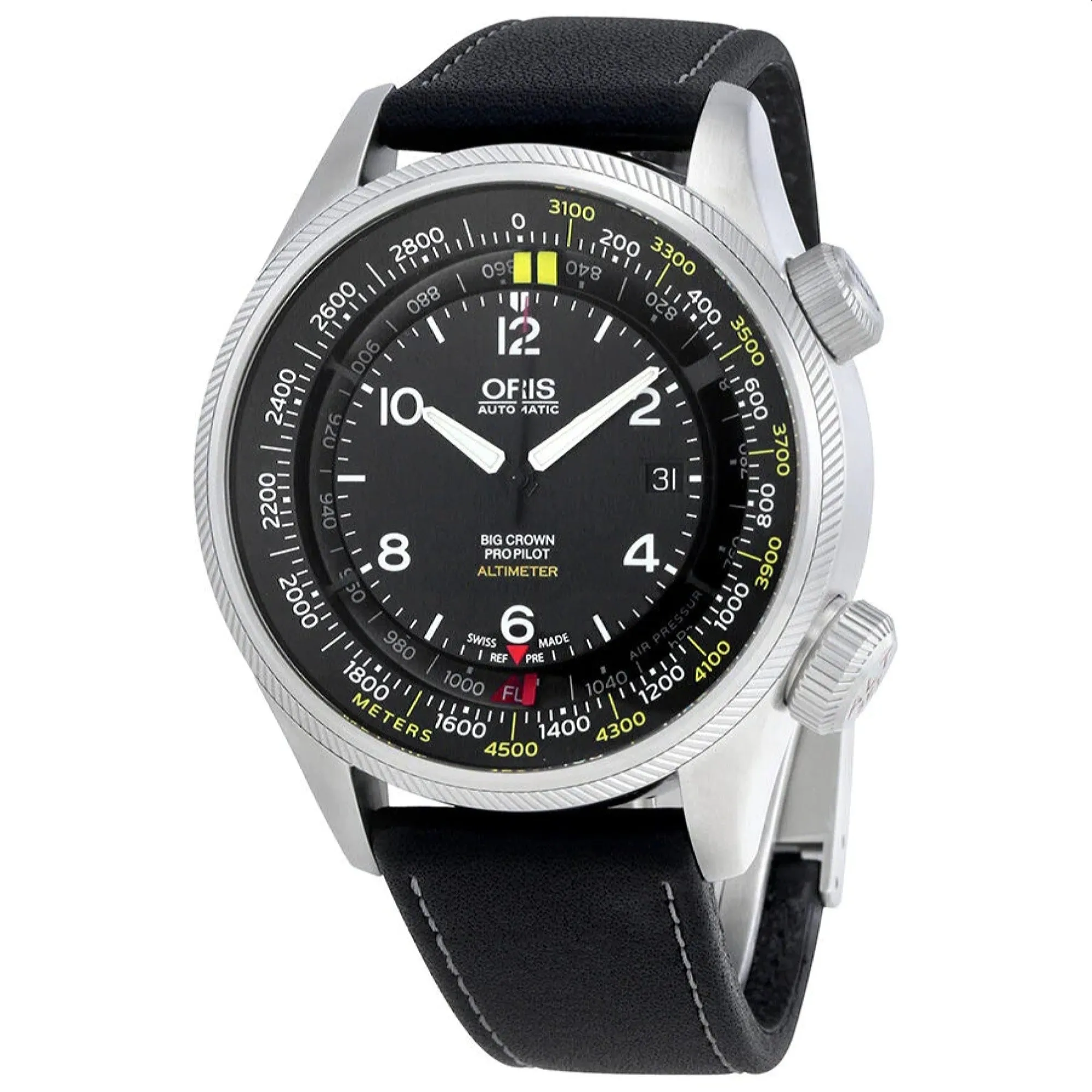 Oris  Men's 733-7705-4164LS Big Crown Altimeter Black Leather Watch