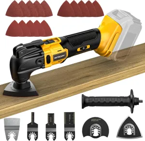 Oscillating Multi Tool for De-walt 20V Max Battery: Cordless Oscillating Tool - 6 Variable Speed 21000 OPM | Brushless Motor | Woodcutting Blades and Sanding Pad with Sheets | Tool Only