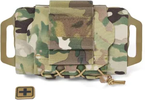 Outdoor Tactical Field-Ready Molle Pouch Quick First Aid Pouch Two-Component Organizer System with Ruggedized Carry Dense Rubber Grip Handle Bag Molle Accessories