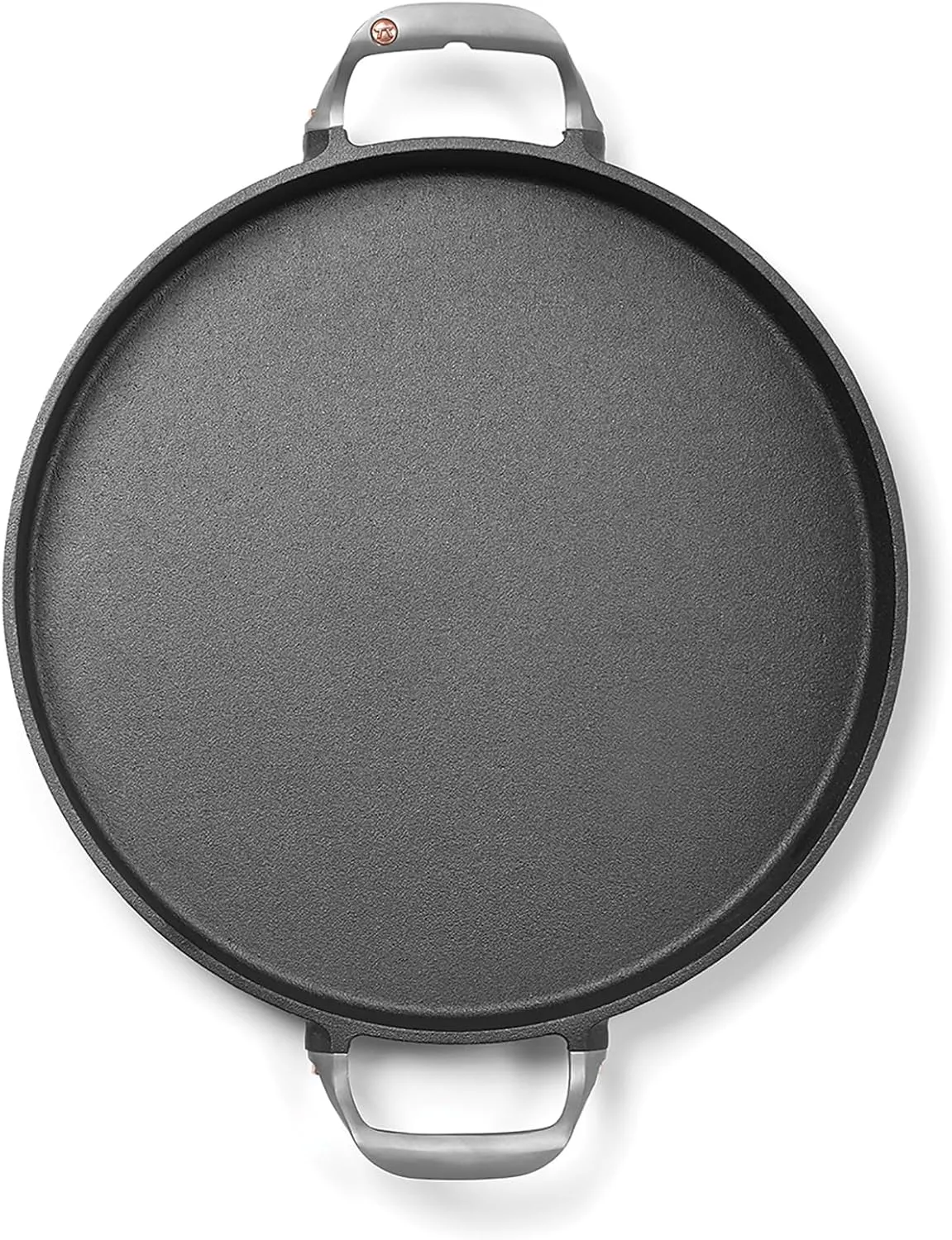 Outset Grill Paella and Deep Dish Pizza Pan, Cast Iron BBQ Pan with Handles, 18.15” x 14.11” x 1.25"