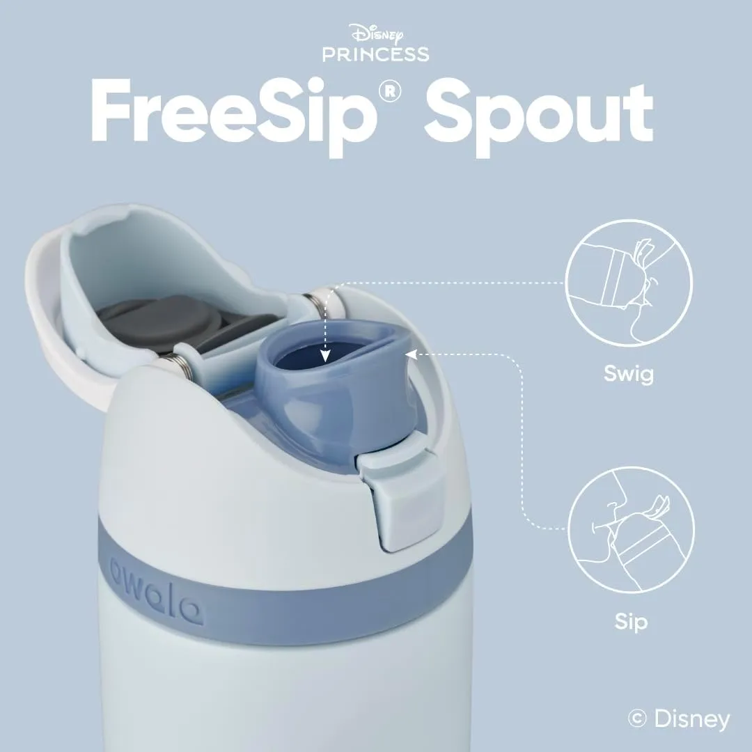 Owala Disney Princess FreeSip Insulated Stainless Steel Water Bottle with Straw for Sports and Travel, BPA-Free Sports Water Bottle, 24 oz, Cinderella