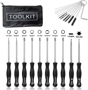 Pack of 10 Carburetor Adjustment Tool Kit for for Common 2 Cycle Carburator Engine - Carburetor Adjustment Tool Set Carburetor Tune up Adjusting Tool (Includes: Cleaning Brush   Black Toolkit)