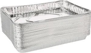 Pack Of 25 1/4-Size (Quarter) Sheet Cake Aluminum Foil Pan– Extra Sturdy and Durable – Great for Bake Sales, Events and Transporting Food - 12-3/4" x8-3/4 x 1-1/4"
