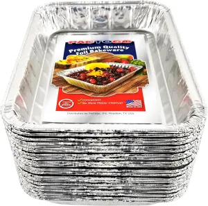 PACTOGO 7.5" x 5" Small Aluminum Foil BBQ Grease Drip Catching Pan - Compatible with Weber Grills (Pack of 30)