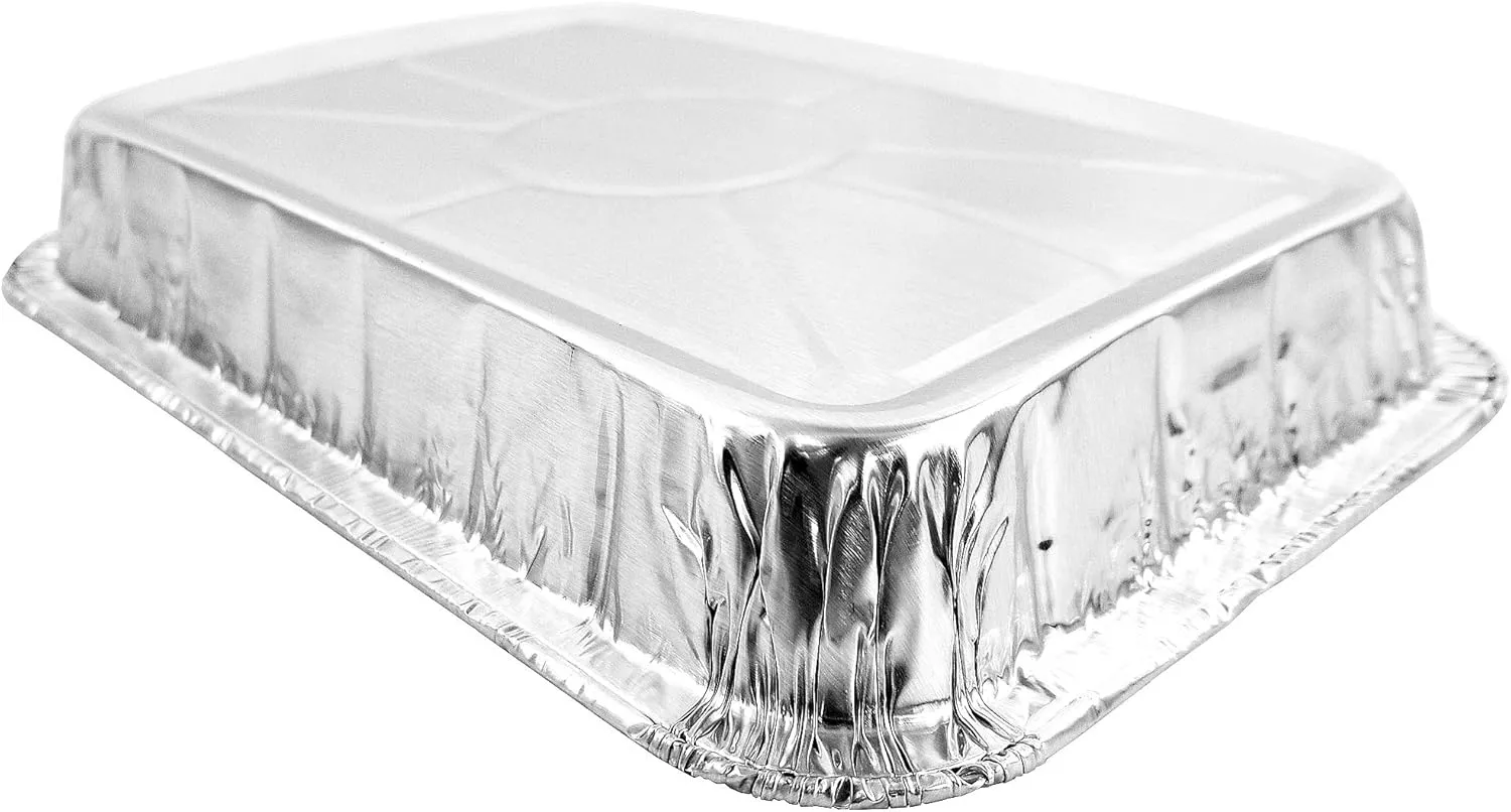 PACTOGO 7.5" x 5" Small Aluminum Foil BBQ Grease Drip Catching Pan - Compatible with Weber Grills (Pack of 30)