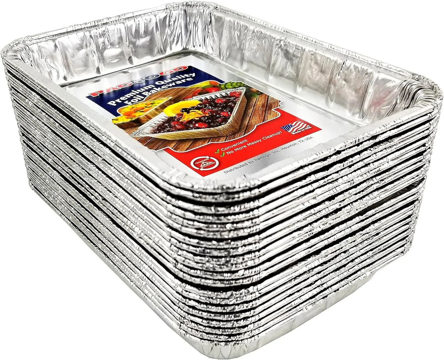 PACTOGO 7.5" x 5" Small Aluminum Foil BBQ Grease Drip Catching Pan - Compatible with Weber Grills (Pack of 30)