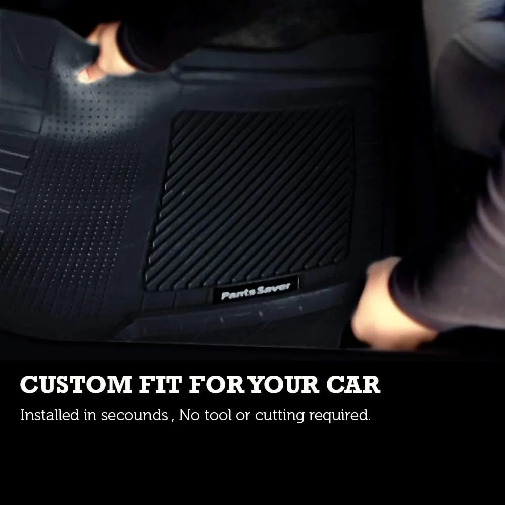 PantsSaver Custom Fit Floor Mats for Hyundai Kona 2019 All Weather Protection-4 Piece Set-High Raised Border Protection Great for Catching SpillsGrey