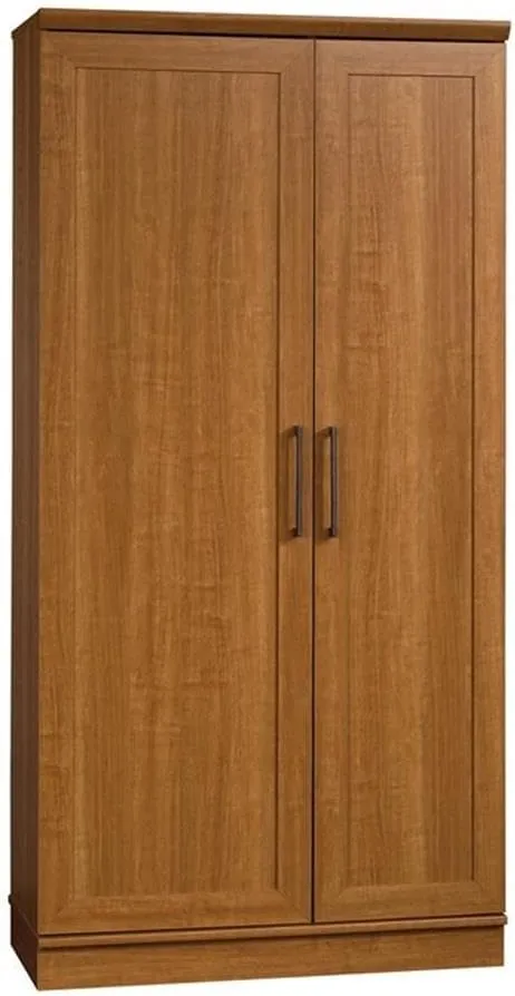 Pemberly Row Engineered Wood Storage Cabinet in Sienna Oak Finish
