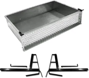 Performance Plus Carts Club Car DS Golf Cart Aluminum Utility Cargo Box Kit with Brackets | Aluminum Diamond Pattern Embossed Finish | Compatible with 1982-2000.5 Models