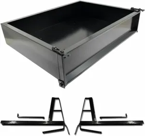 Performance Plus Carts Club Car DS Golf Cart Black Steel Utility Cargo Box Kit with Brackets | Compatible with 2000.5-Up Models
