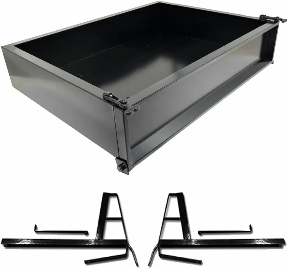 Performance Plus Carts Club Car DS Golf Cart Black Steel Utility Cargo Box Kit with Brackets | Compatible with 2000.5-Up Models