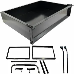 Performance Plus Carts Club Car Precedent Golf Cart Black Steel Utility Cargo Box Kit with Brackets | Compatible with 2004-Up Models