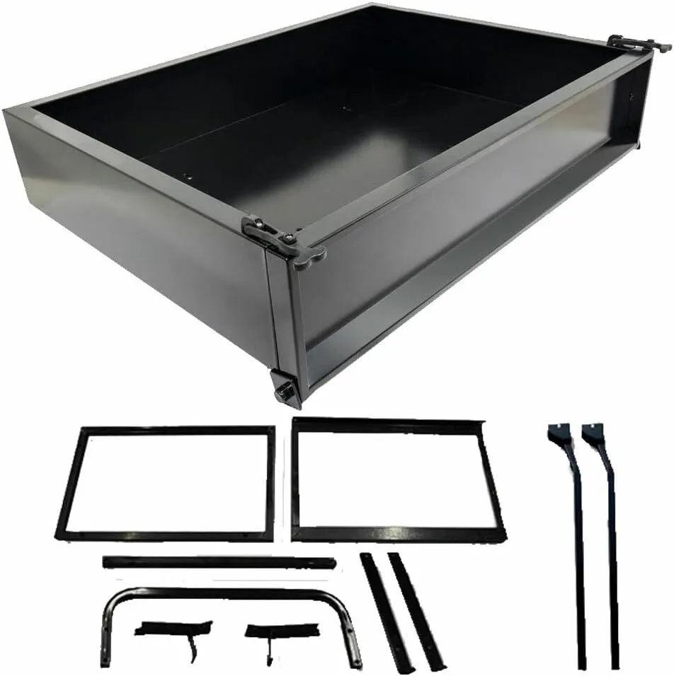 Performance Plus Carts Club Car Precedent Golf Cart Black Steel Utility Cargo Box Kit with Brackets | Compatible with 2004-Up Models