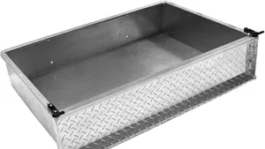Performance Plus Carts EZGO RXV Golf Cart Aluminum Utility Cargo Box Kit with Brackets | Aluminum Diamond Pattern Embossed Finish | Compatible with 2008-Up Models