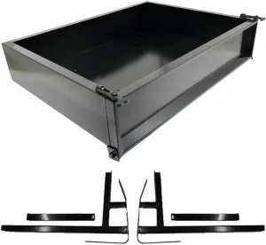 Performance Plus Carts EZGO TXT Golf Cart Black Steel Utility Cargo Box Kit with Brackets | Compatible with 1994.5-Up Models