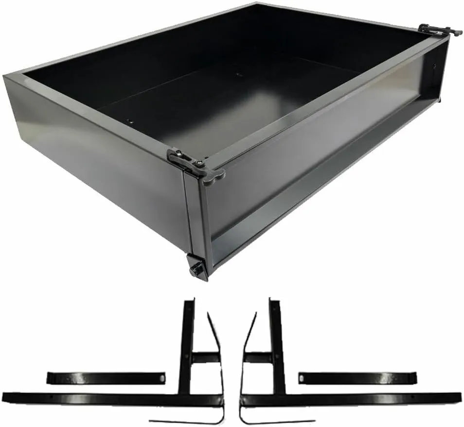 Performance Plus Carts EZGO TXT Golf Cart Black Steel Utility Cargo Box Kit with Brackets | Compatible with 1994.5-Up Models
