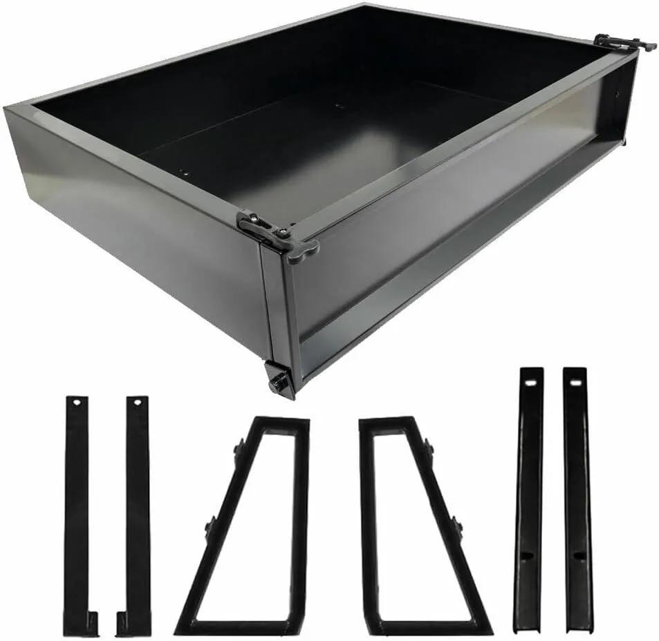 Performance Plus Carts Yamaha Drive2 Golf Cart Black Steel Utility Cargo Box Kit with Brackets | Compatible with 2017-Up Models