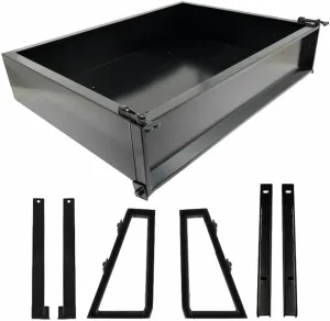 Performance Plus Carts Yamaha Drive2 Golf Cart Black Steel Utility Cargo Box Kit with Brackets | Compatible with 2017-Up Models