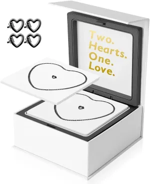 Permanent Couples Bracelet Kit – Locking Heart Clasp DIY Bracelet Set for Couples, Friends, and Family – Unique Gift for Anniversary, Valentine’s Day, Birthday – His & Hers Matching Bracelets