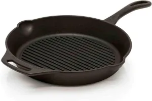 Petromax Grill pan, Steak pan with Handle, fire pan with Grooves (Diameter 30 cm with Handle)