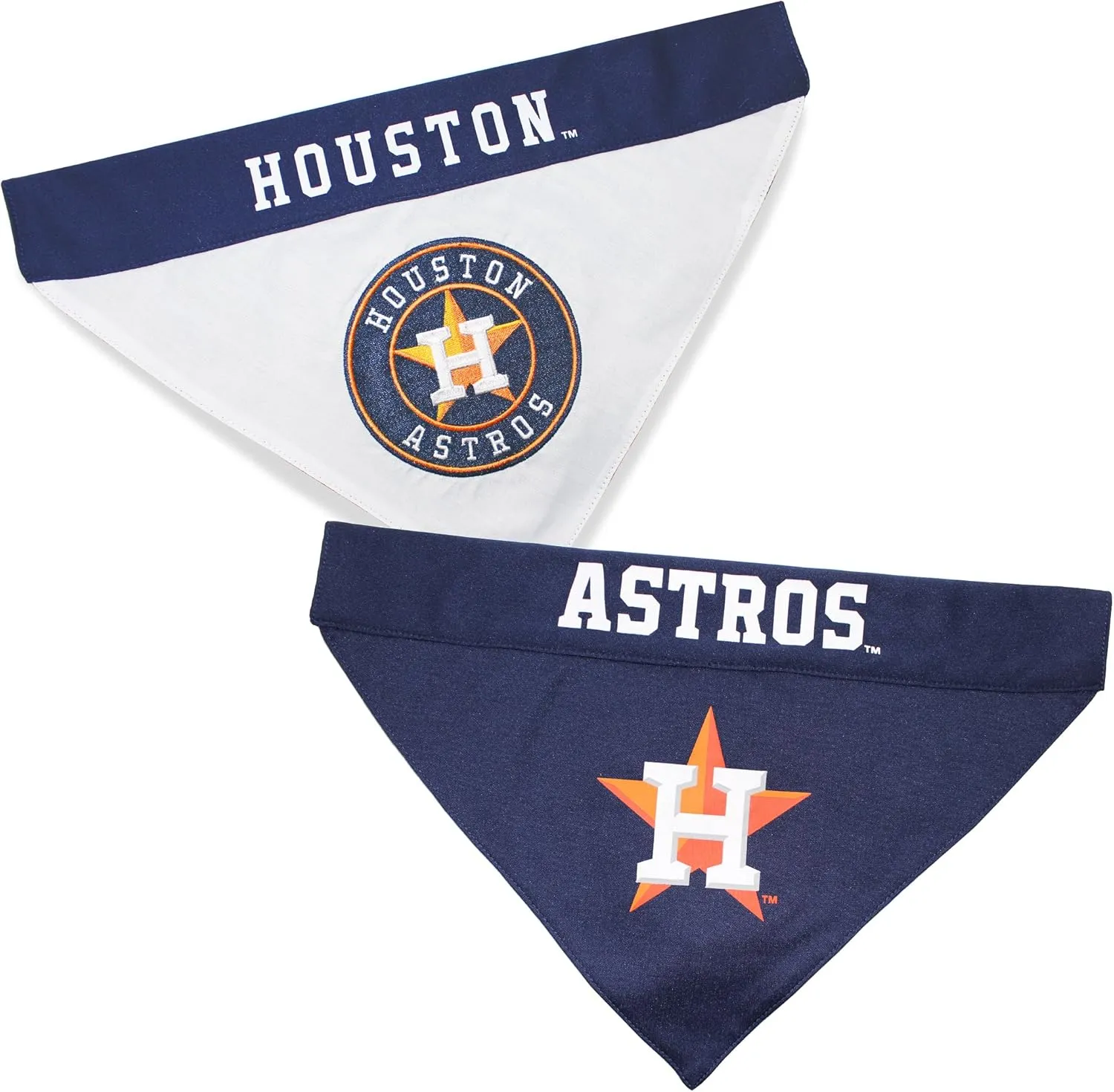 Pets First MLB Houston Astros Reversible Bandana Size XX-Large for Dogs & Cats. 2 Sided Sports Bandana,Premium Embroidery Team Logo, All MLB Teams Available
