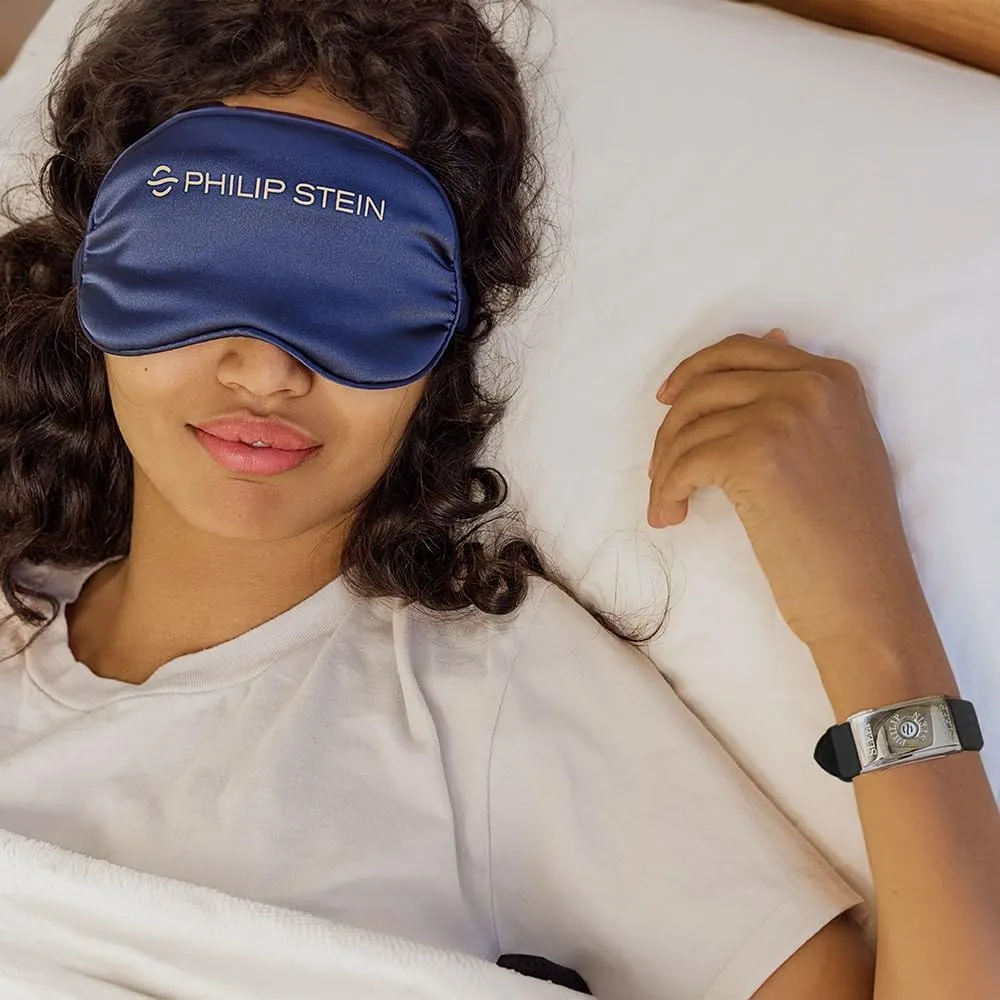 Philip Stein Classic Sleep Bracelet Kit, Steel Case, Black Strap