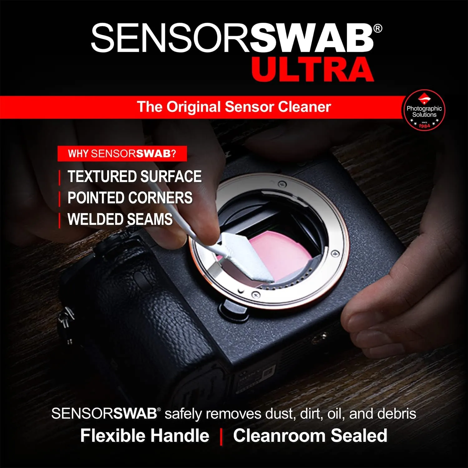 Photographic Solutions Digital Survival Kit - Type-1 (20mm) Sensor Swabs, PEC-PAD Photo Wipes, E-Wipe Packet, Aeroclipse Optic Cleaner Non-Flamable Solution - Camera Cleaning Kit with Travel Bag