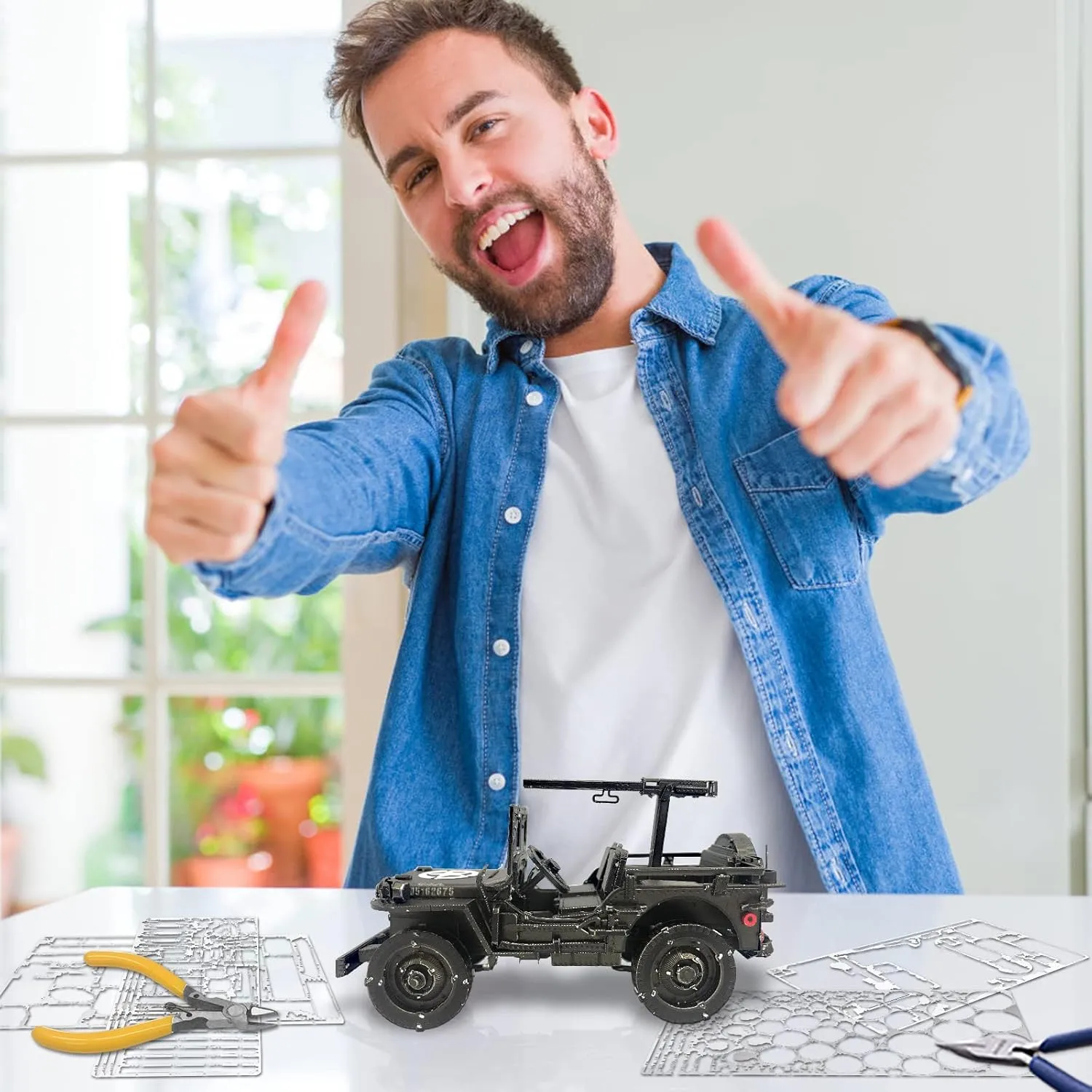 Piececool 3D Metal Car Model Kits, SUV Military Vehicle Models Building Kits, Brain Teaser 3D Puzzles for Adults Teens Stress Relief, Best Gifts for Dad