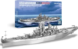 Piececool 3D Puzzles for Adults, USS Missouri Battleship Metal Model Kits, DIY 3D Metal Puzzle for Teenagers Students Stress Relief, Aircraft Carrier Toy Gift for Boys Men, 155 Pcs
