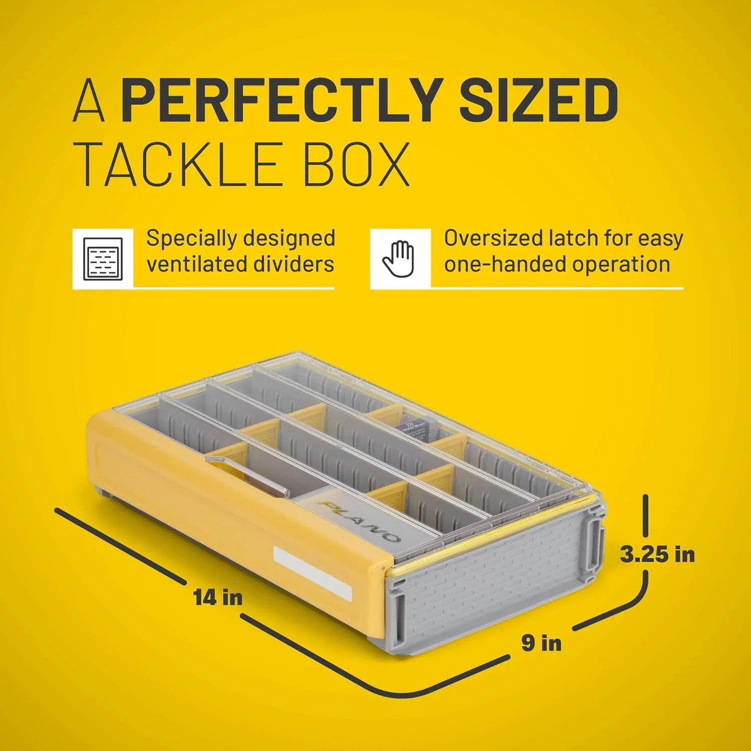 Plano EDGE 3700 Premium Deep Tackle Utility Box, Clear and Yellow, Waterproof and Rust-Resistant Bait and Terminal Tackle Storage Organization Box