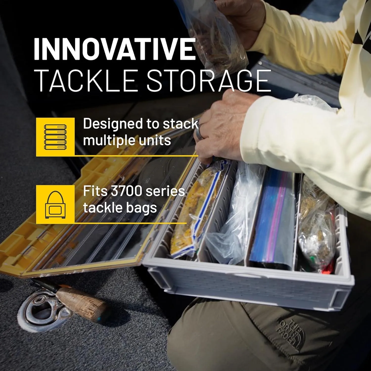 Plano EDGE 3700 Premium Deep Tackle Utility Box, Clear and Yellow, Waterproof and Rust-Resistant Bait and Terminal Tackle Storage Organization Box