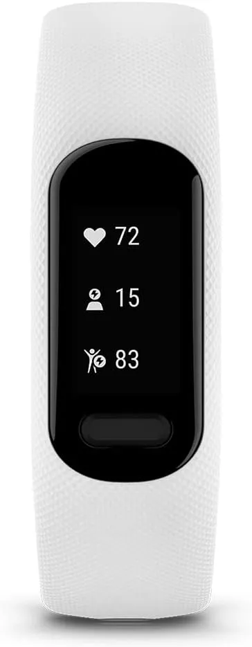 PlayBetter Garmin vivosmart 5 Fitness Tracker (White, S/M) Power Bundle - Wrist Heart Rate Monitor & Sleep Tracker - Comfortable & Easy to Use Wrist Bands, Phone GPS 5000mAh Portable Charger