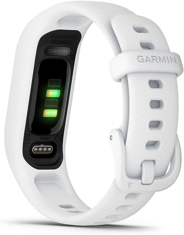 PlayBetter Garmin vivosmart 5 Fitness Tracker (White, S/M) Power Bundle - Wrist Heart Rate Monitor & Sleep Tracker - Comfortable & Easy to Use Wrist Bands, Phone GPS 5000mAh Portable Charger