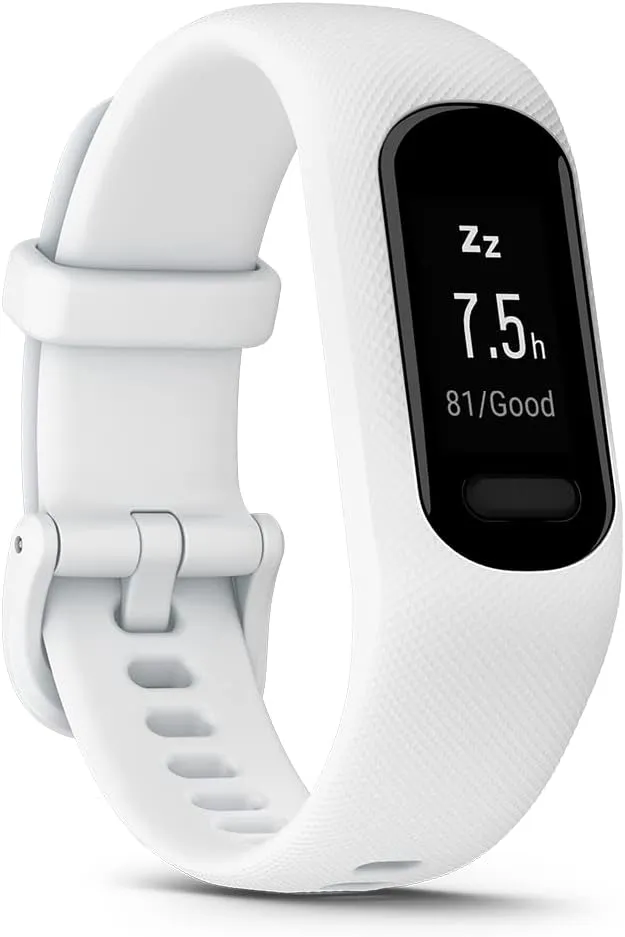 PlayBetter Garmin vivosmart 5 Fitness Tracker (White, S/M) Power Bundle - Wrist Heart Rate Monitor & Sleep Tracker - Comfortable & Easy to Use Wrist Bands, Phone GPS 5000mAh Portable Charger