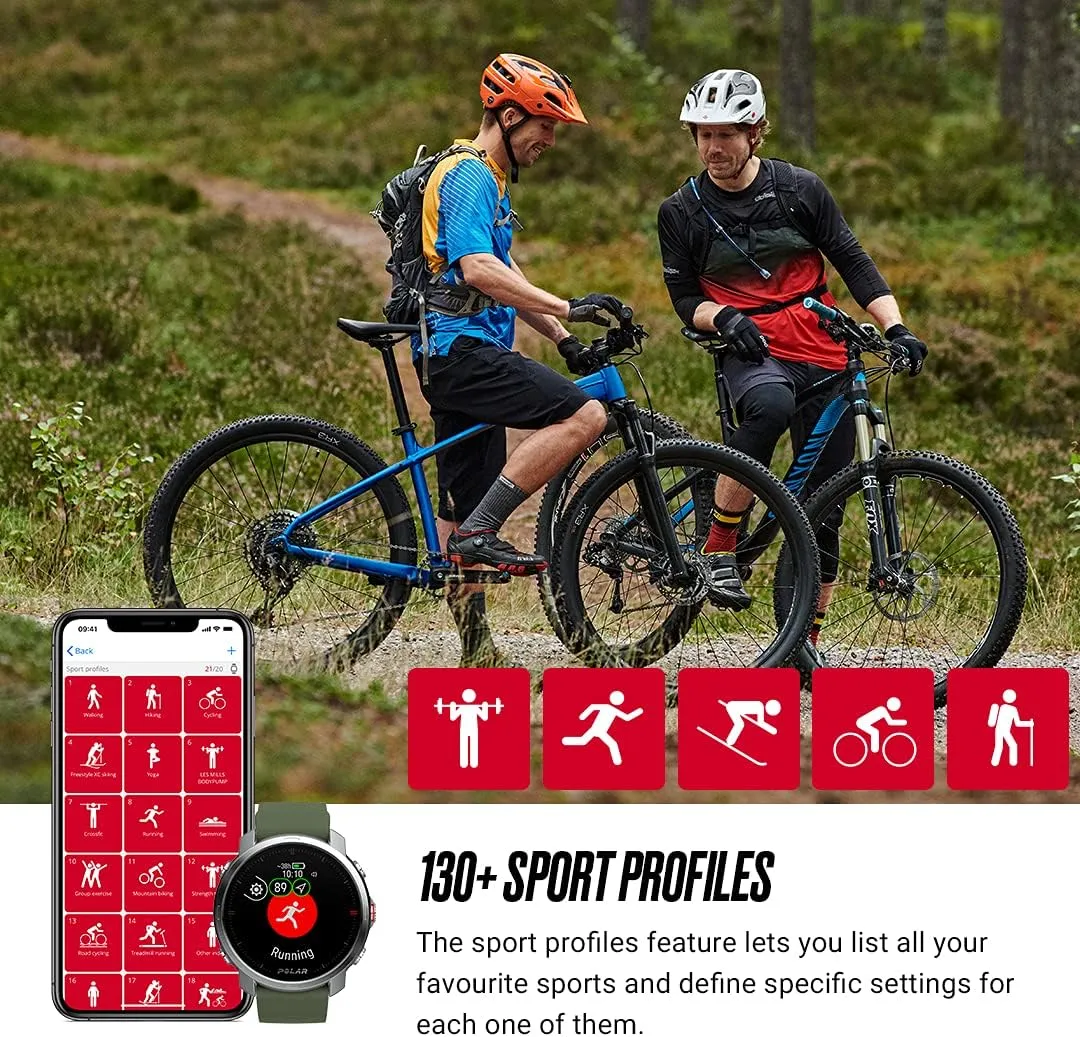 Polar Grit X - Rugged Multisport GPS Smart Watch - Ultra-Long Battery Life, Wrist-based Heart Rate, Military-Level Durability, Sleep and Recovery, Navigation - Trail Running, Mountain Biking