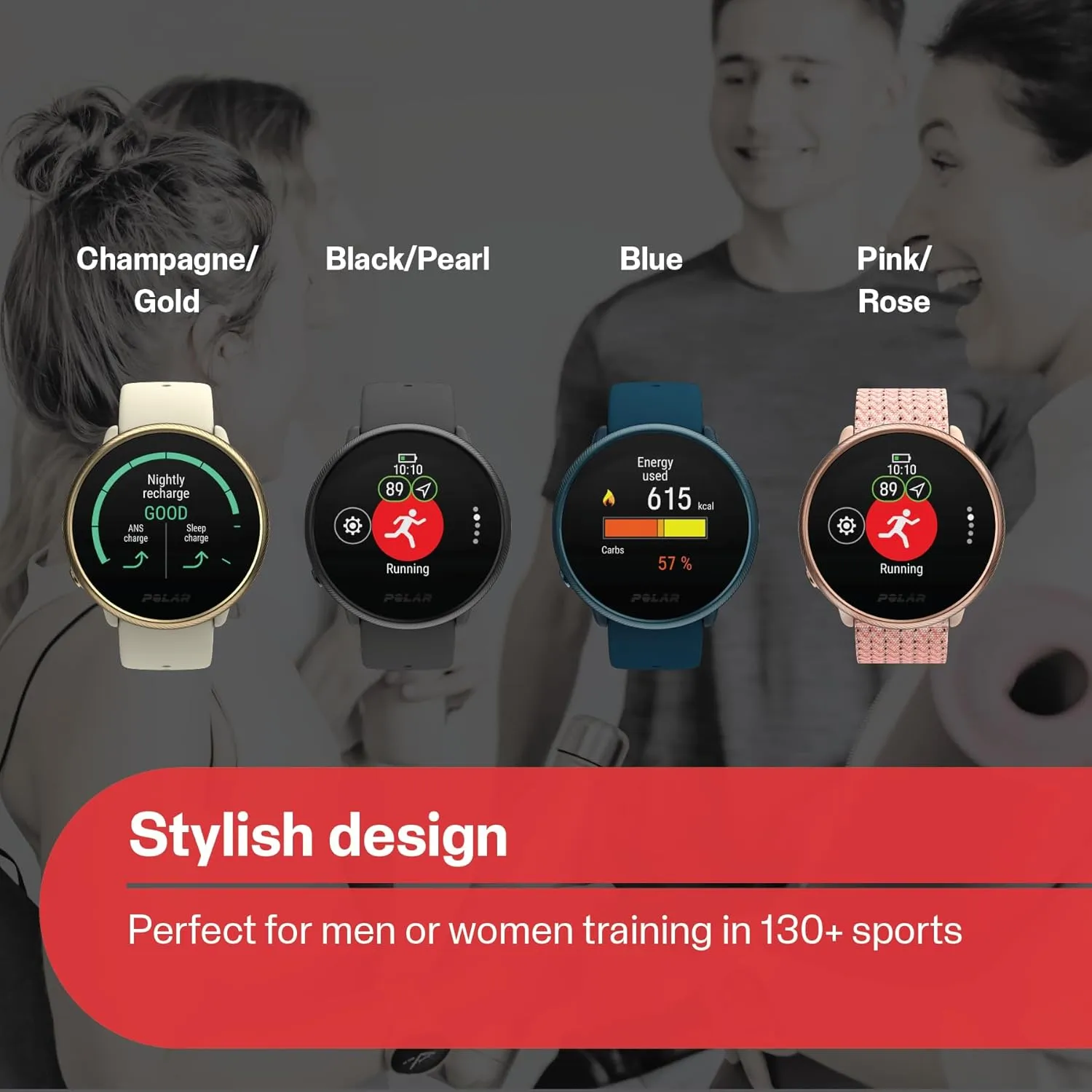 POLAR Ignite 2 Series Water Resistant Smartwatch with GPS, Heart Rate Monitoring, Sleep Analysis and Personalized Fitness Tracking, S-L, for Men or Women, Black