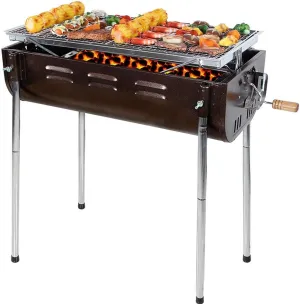 Portable BBQ Grill Outdoor Large Barbecue Rack for More Than 5 People Charcoal Picnic Shelf Patio Backyard Camping