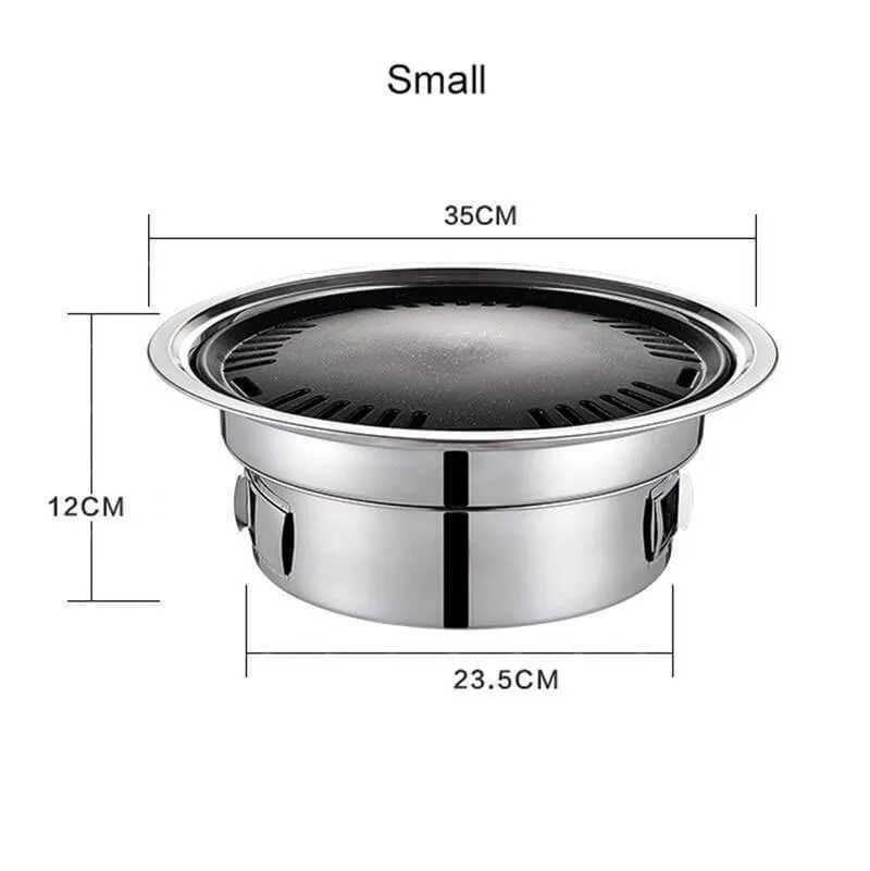 Portable Stainless Steel Charcoal Grill - Korean Style Camping Grill