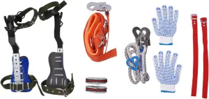 Portable Tree Climbing Tool, Tree Climbing Spike Set Tree Climbing Kit Equipment Adjustable Tree Climbing Gear with Safety Rope & Gloves Loading Capacity 150 Kg/330.69 Lbs for Fruit Picking